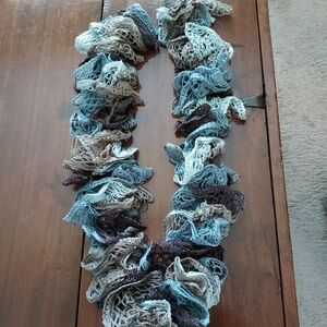 Multicolor Ruffled Knit Scarf